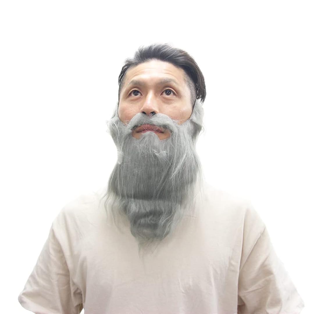 Amazon.co.jp: 付けヒゲ 髭 長い サンタ 仙人 魔法使い 魔術師